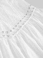 Women's White Halter Neck Studded Western Mini Dress,Concert ,Graduation